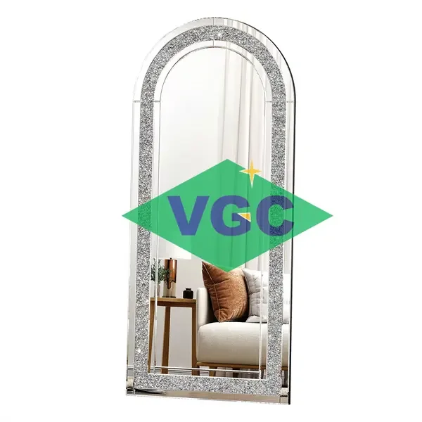 VGC Sell Well Crystal Crushed Diamond Wall Mirror for Decoration in Livingroom Bedroom and Entryway