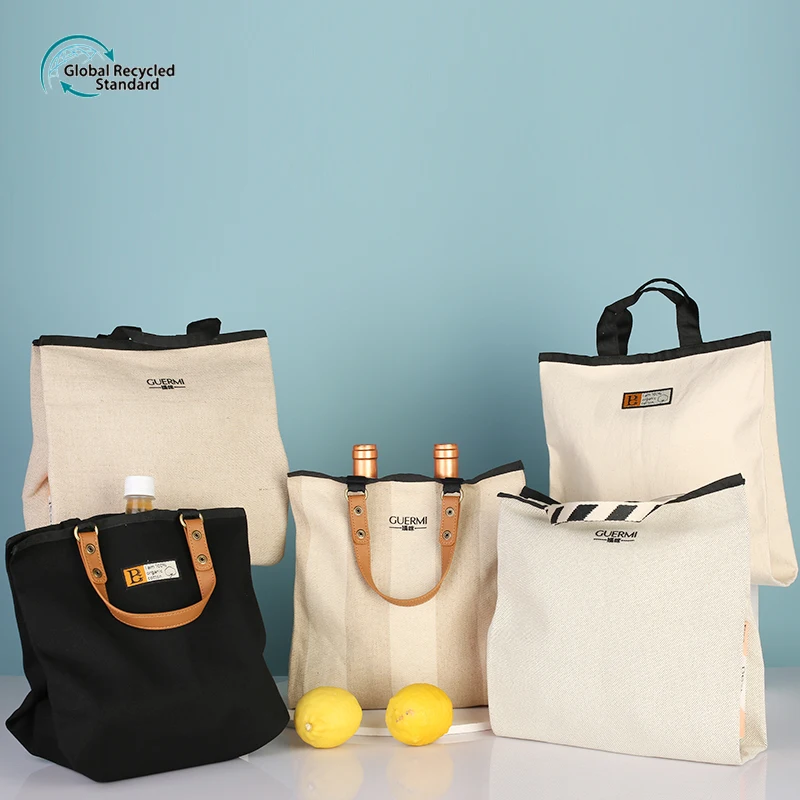 Hot sale rpet 2 bottles folding red wine tote bag waterproof canvas picnic wine bottle gift bag with handle