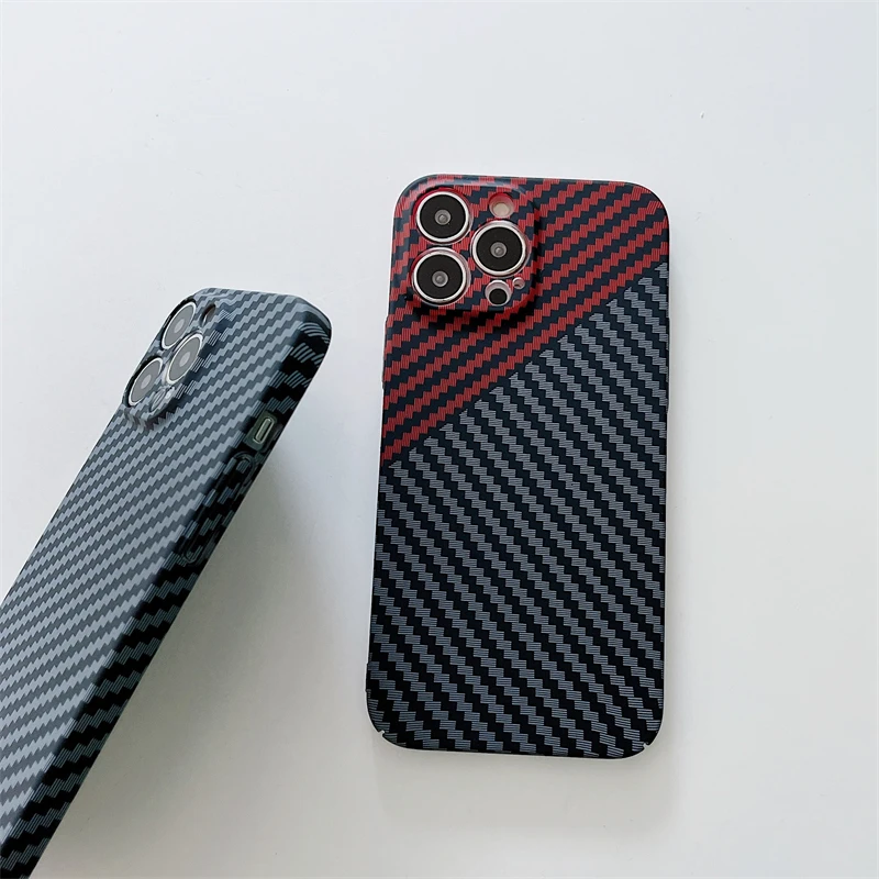 Жесткий чехол из углеродного волокна для iPhone 14 13 12 11 Pro Max XS