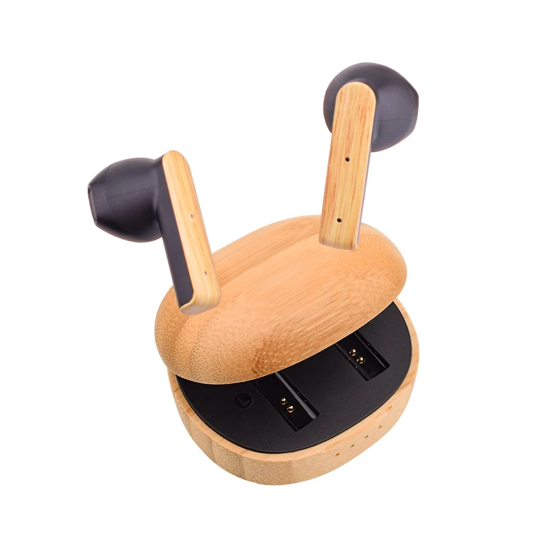 2023 Hifi Stereo touch control Tws Bluetooth Bt 5.3 Enc In Ear Buds Noise Cancelling Wireless Wood Earphone Earbuds With Cancel