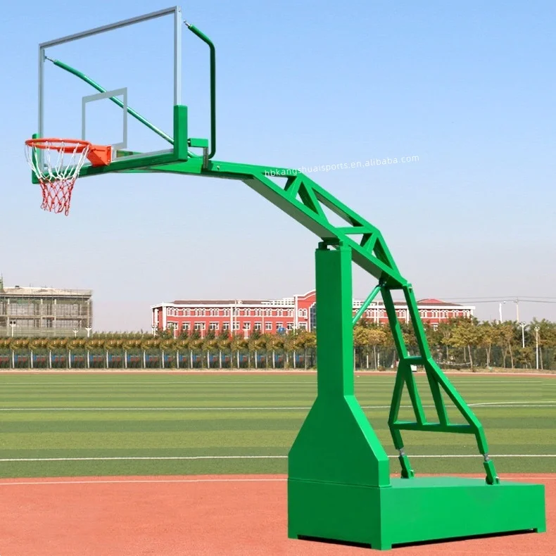 Factory direct supply portable folding adjustable basketball hoop durable basketball stand with tempered glass backboard