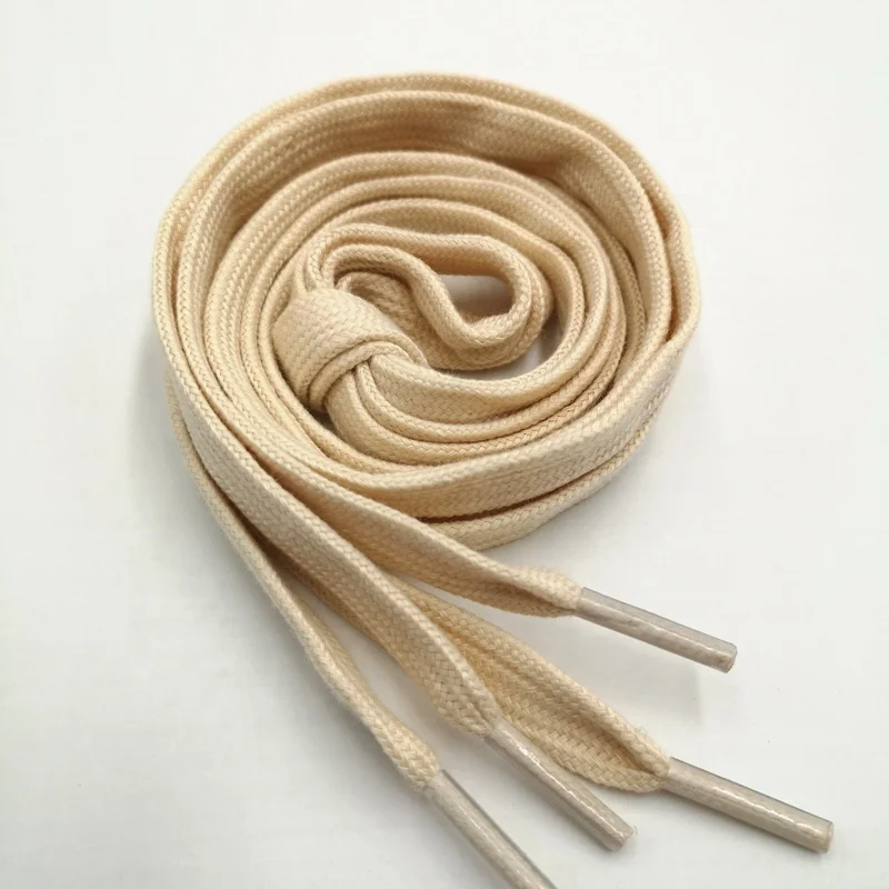 Multi Colored Soft Flat Tubular Braided Board Sneaker Shoe Laces Cotton Flat 8mm Shoelaces