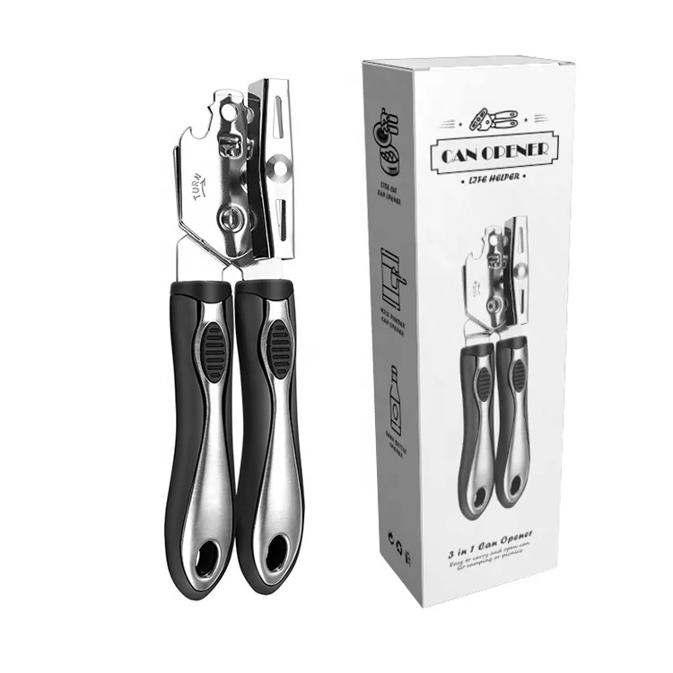 Custom Multifunction Sharp Blade Handheld Strong Heavy Duty Jar Opener Stainless Steel Manual Rotary Can Openers