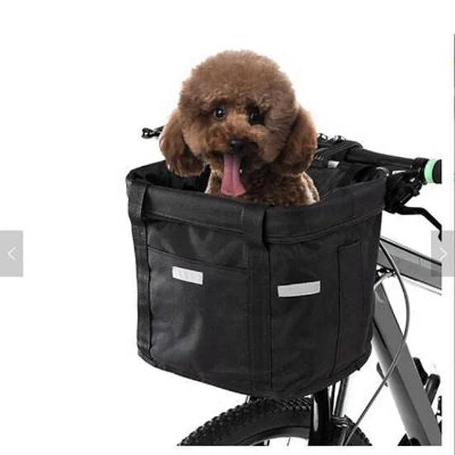 Folding Small Pet Cat/Dog Carrier Front  Quick Release Easy Install Cycling Bag Front Bicycle Basket