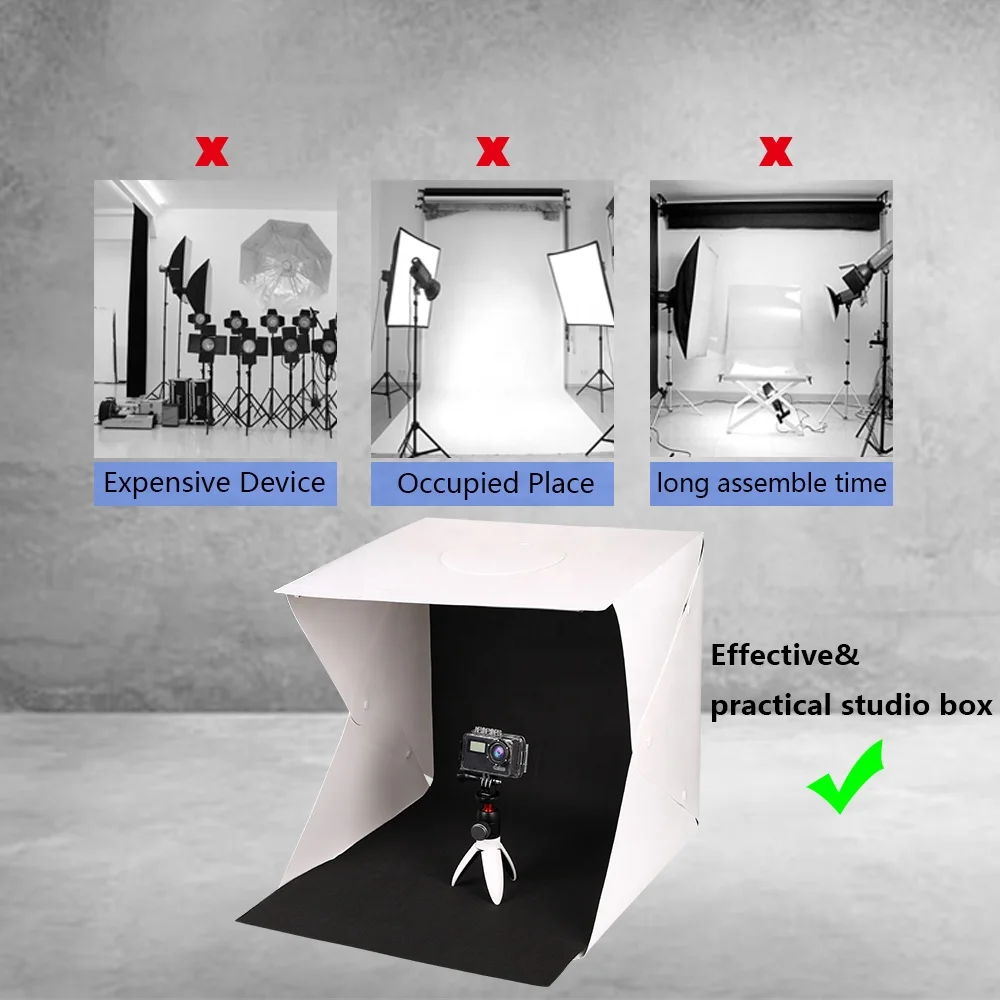 Kaliou 30cm Folding Mini Photograph USB LED Light Soft Box Photo Studio for DSLR Digital Video Camera