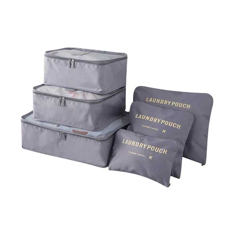 Medium Small Suitcase 6 Piece Travel Clothes Bag Organizer Waterproof Storage Bag with Zipper