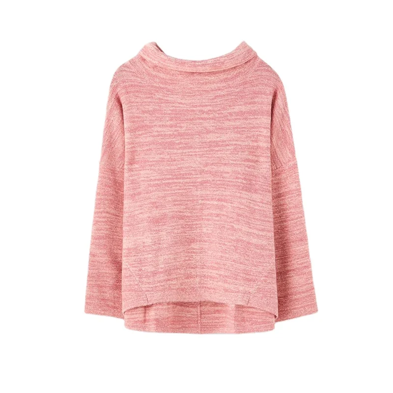 Lady Casual Cloth  Knitwear High Neck Jumper Women Pullover Sweaters custom knit sweater