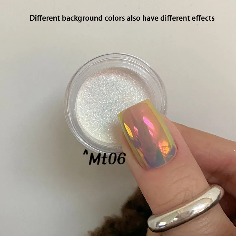 High Quality chrome powder Shiny Aurora Nail Glitter for DIY Nail Art Nail Moonlight Powder  supplier