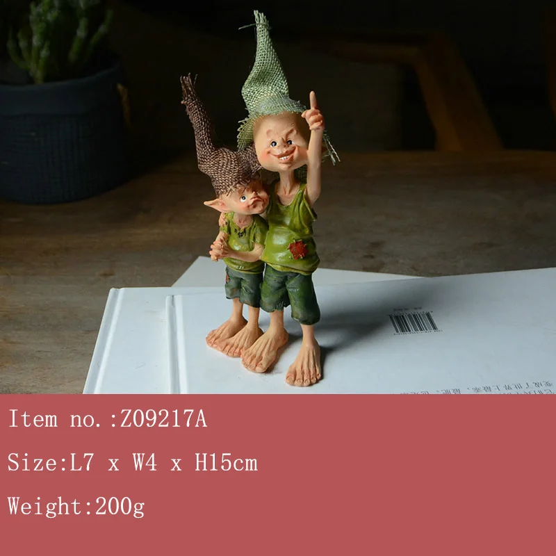 Z09217A  New Eidolon Figure Home Decoration Fairy Garden Ornament Accessories Resin Elves Sculpture
