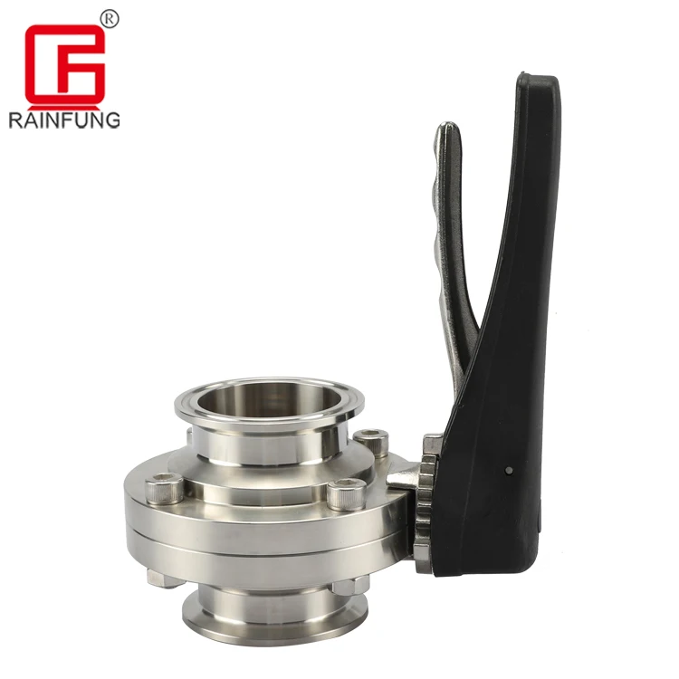 Промышленные клапаны, гидравлический регулятор, клапан типа вафли, санитарный SS304 1,5 дюйма TC, зажим, Ручной Клапан-Бабочка