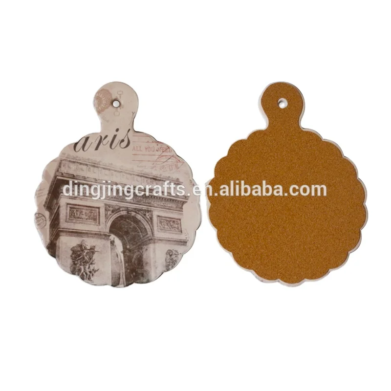 Home kitchen heat resistant durable ceramic trivet mat/hot pot holder pads with flower design for sublimation