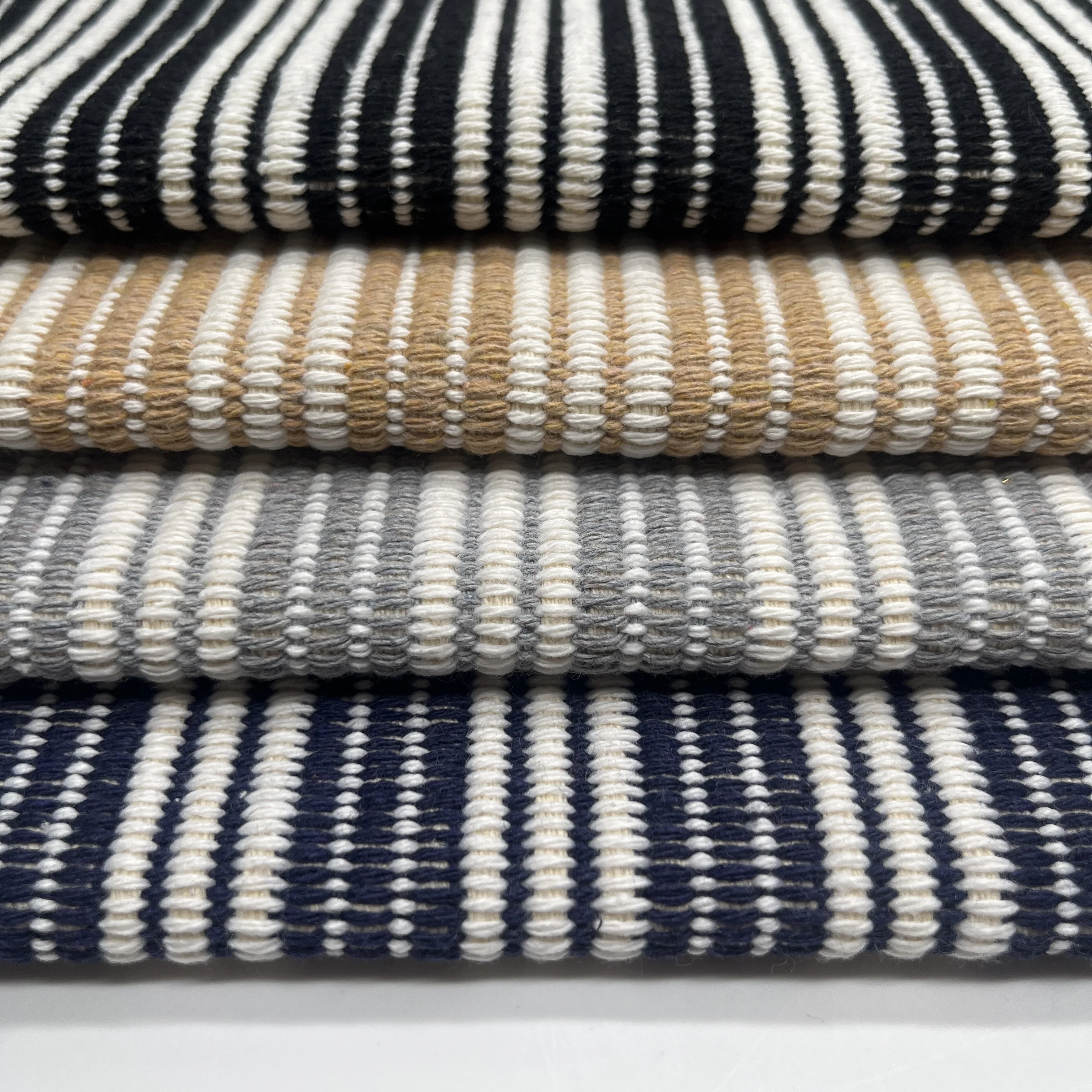 Wholesale 70%Cotton,30%Polyester Two-Color Thick Yarn Braided Bag Upper Fabric Woven Tapestry Fabric