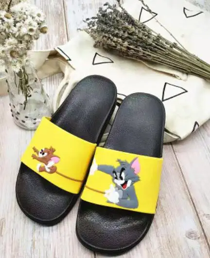 2020 quality soft pvc cat mouse women men slides sandals flat ladies shoes beach summer open toe slippers