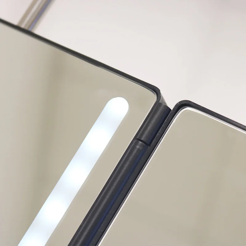 Docarelife портативная Светодиодная лампа с регулируемой яркостью 3 Way, складываются в три раза, стрижка Высокое качество пользовательских дизайн зеркало 360 градусов собственной личности для стрижки волос гардеробным зеркалом