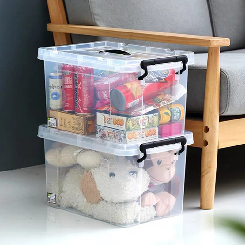 Wholesale Living 14-120L Clear Plastic Storage Organization Box with handle