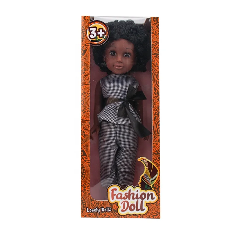 Wholesale 18Inch vinyl black dolls beauty black skin baby dolls for children