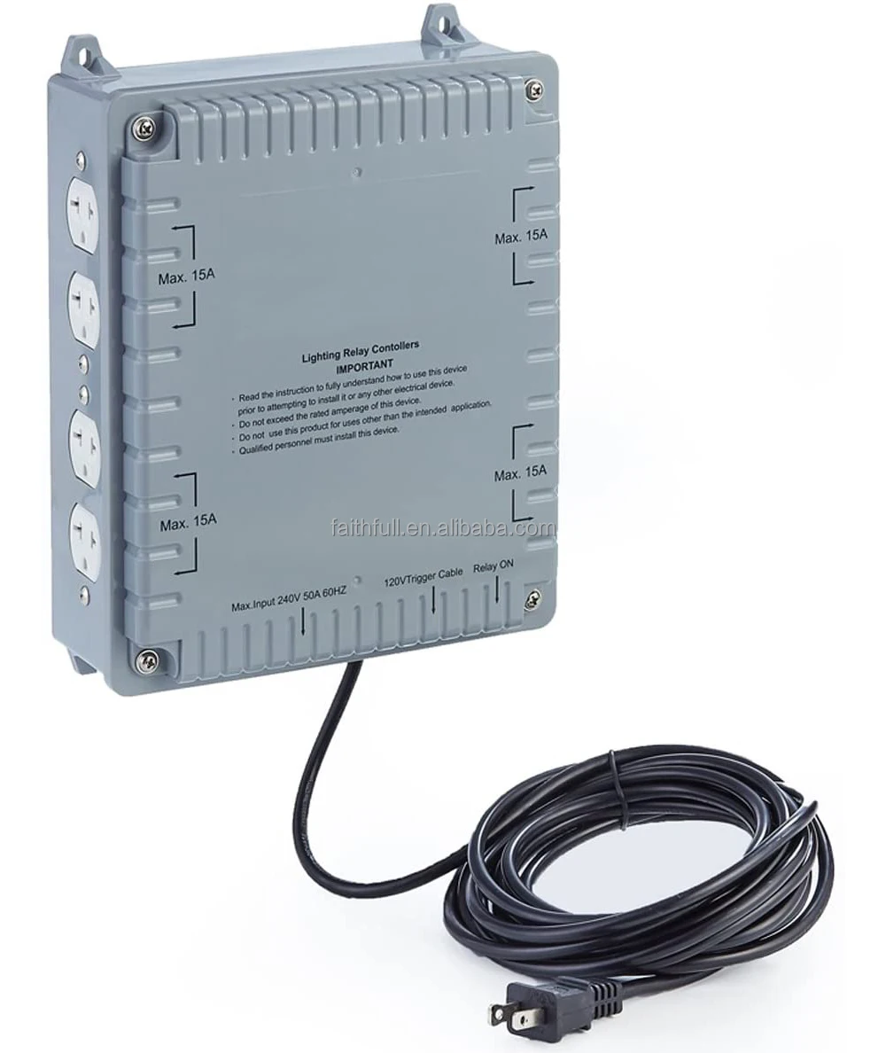 120/240v Grow Room Ballast Relay Controller 4 or 8 outlet Relay Grow Light Greenhouse Controller