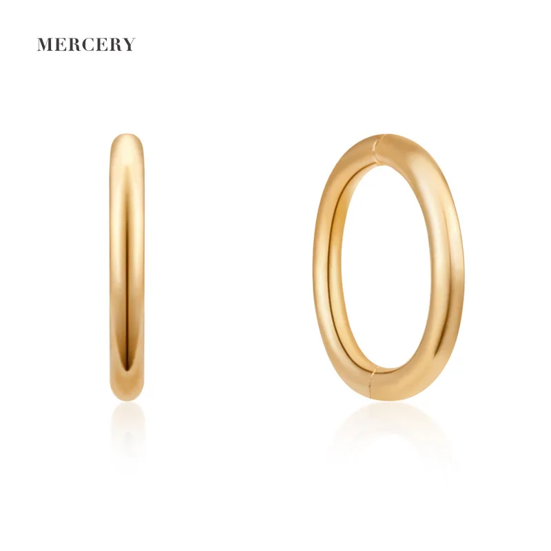 Hypoallergenic Septum Piercing Clip Cartilage Hoop Sexy Helix Nose Rings Solid Gold Earring Clicker 14K Ear  Piercing Jewelry