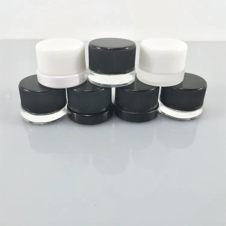 
5ml 7ml 9ml 5g 7g 9g Glass clear CBD Wax Oil Concentrate Container glass Jar,jars glass with child resistant 
