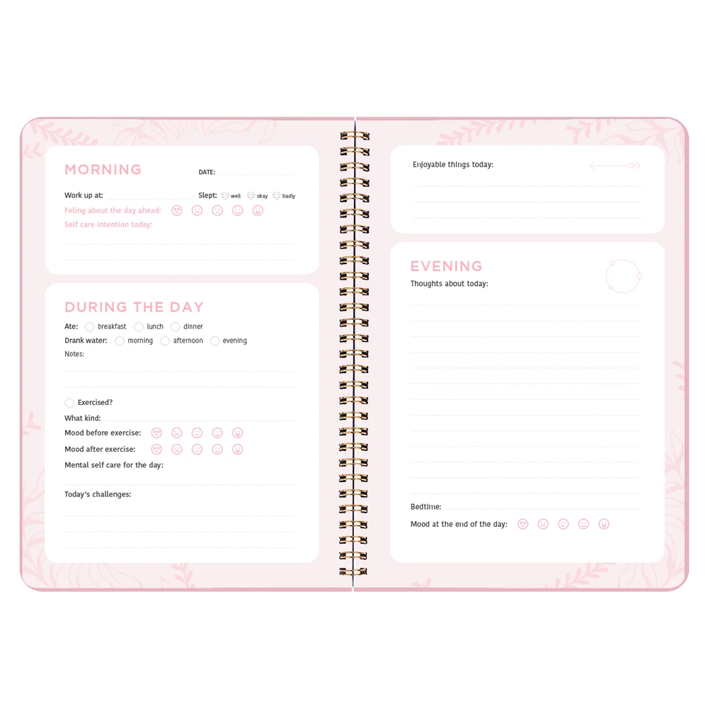 High Quality Hardcover Paper Spiral Bound Custom Journals Self Care A5 Notebook for Black Women Girls