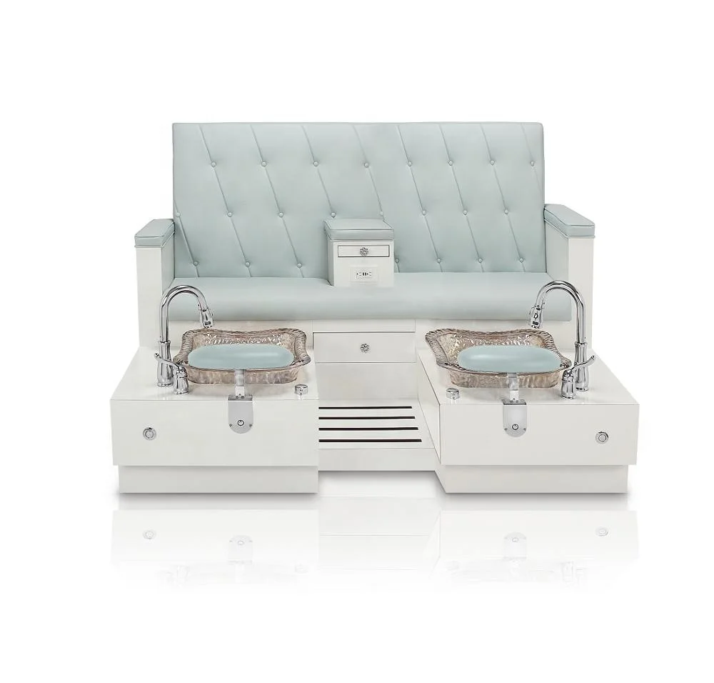 2022 new arrivals Double booth luxury elegant pedicure chair with plumbing, pedicure chair luxury manicure for salon use