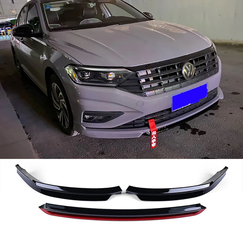 For JETTA Front shovel style A Body kit spoiler 2019-2021 ABS Front lip  spoiler front Bumper Diffuser Protector