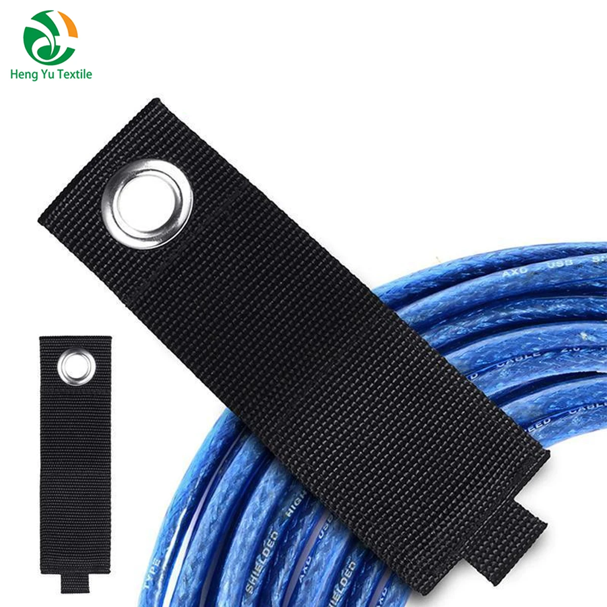 Factory OEM customized logo hook and loop webbing strap with metal hole