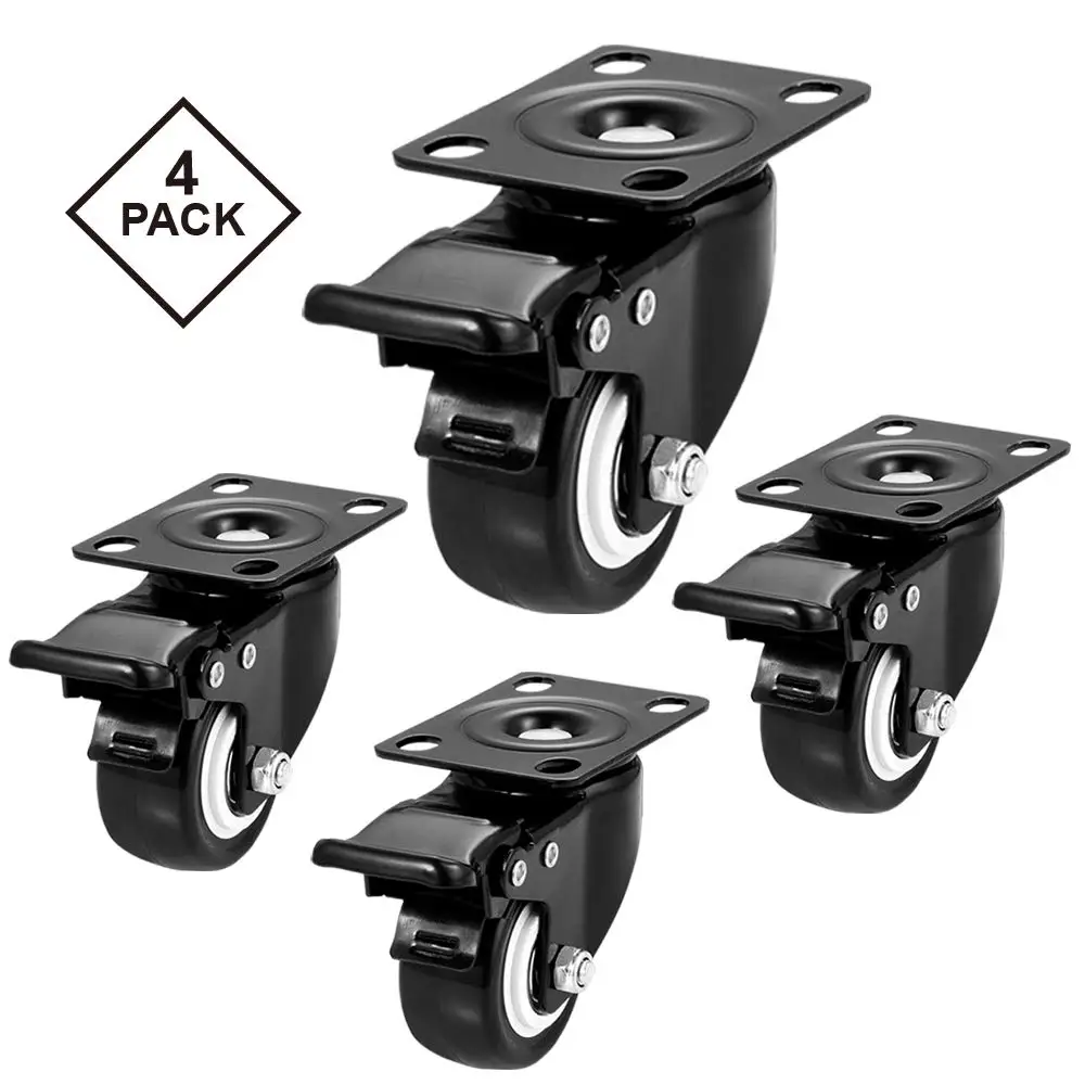 High Quality Heavy Duty 45kg 100lb 4-Swivel PVC Furniture Industrial Cabinet Casters 2-Inch PU for School Applications