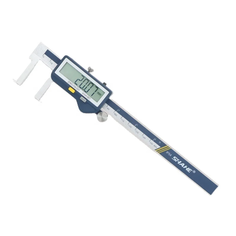 SHAHE Built-in Wireless 0-150mm Digital Inside Groove Caliper With Flat Point Stainless Steel Electronic Caliper