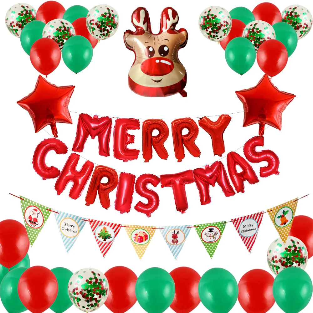 
Cheap Price Ecofriendly Christmas Latex Ballons Merry Christmas Balloons Set For Decoration 
