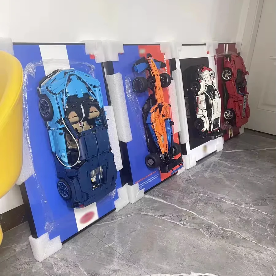 TD088 Building block sports car wall display frame beautiful house can support customization many styles for you to choose from
