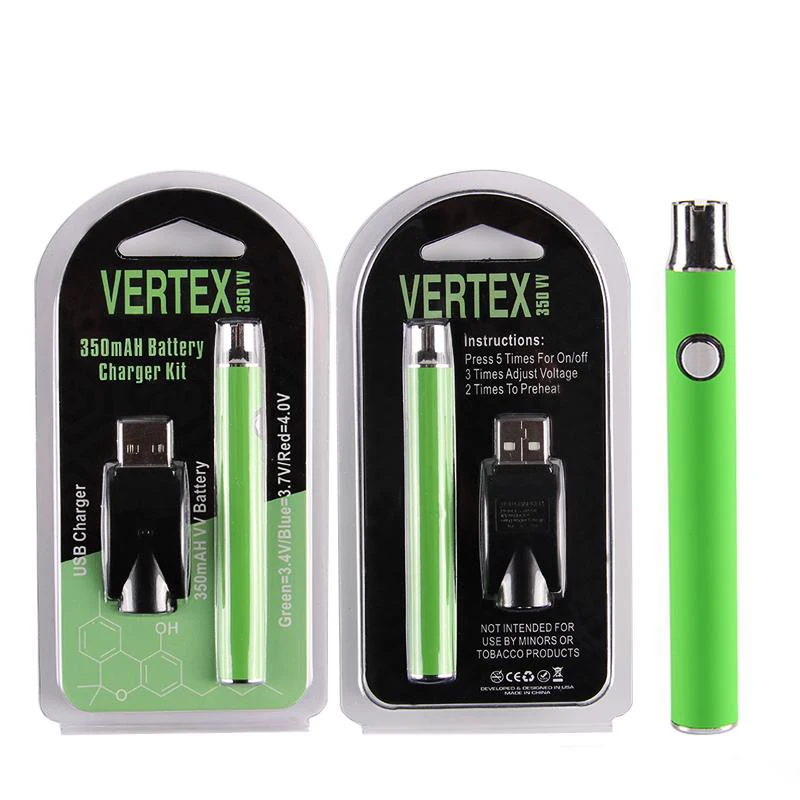 Clamshell Package 510 CBD Oil Vape Pen Kit with 350mah Battery Preheat and Voltage Adjustable