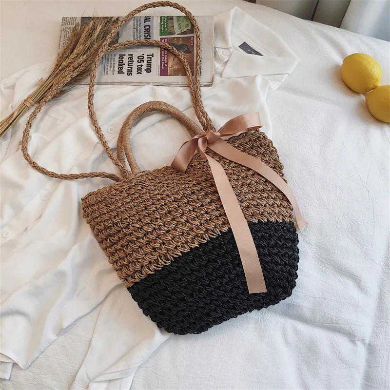 straw knitted beach crossbody clutch bag women wholesale tote summer beach bag straw woven handbags ladies wholesale