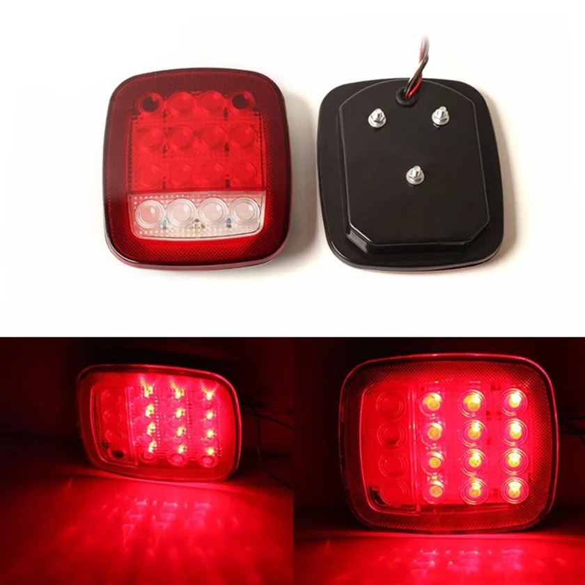 HST-20419 16 LED Tail Lights Fit For Truck Tractor Trailer 24V Rear Lamp Universal  12V Indicator Lights