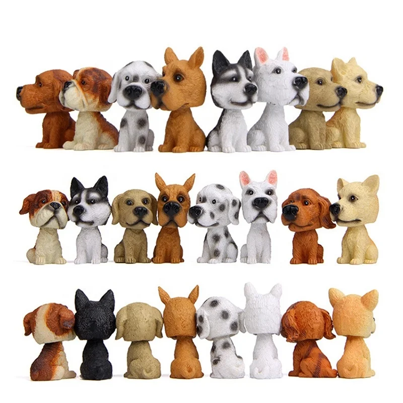 Kids Toy Cute Cartoon Resin Anime Figure Car Toys Dog Bobblehead
