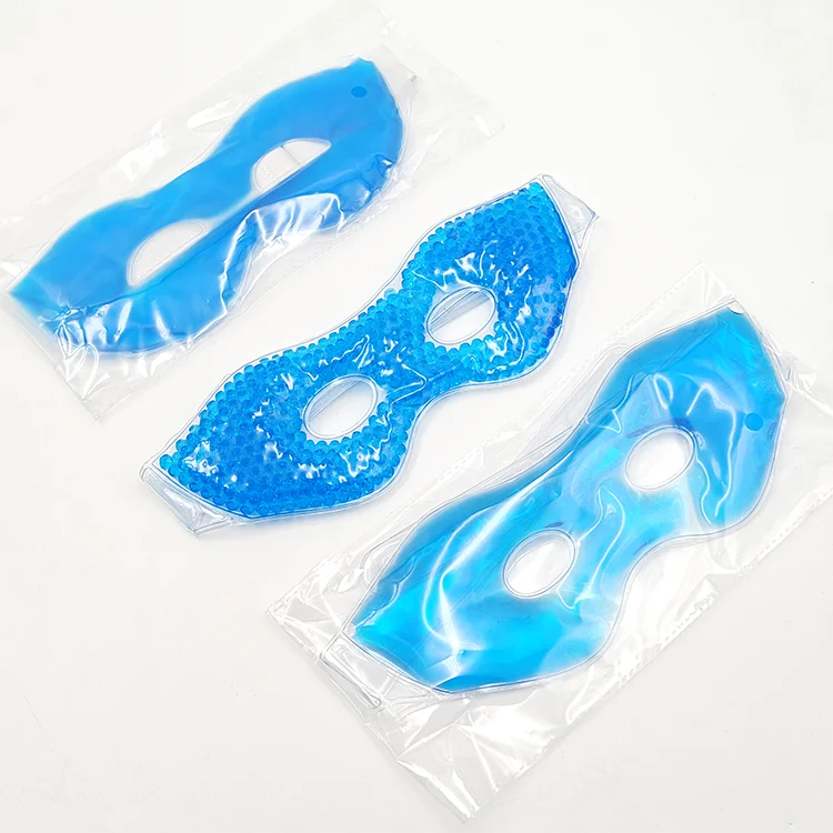 reusable hot and cold soft crystal beads gel liquid eye mask soft EVA PVC material eyes ice pack
