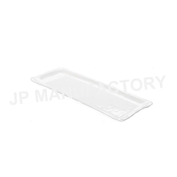 40cm Buffet Snack Display Tray Rectangular Long Tray Japanese Hammered Melamine Sushi Tray