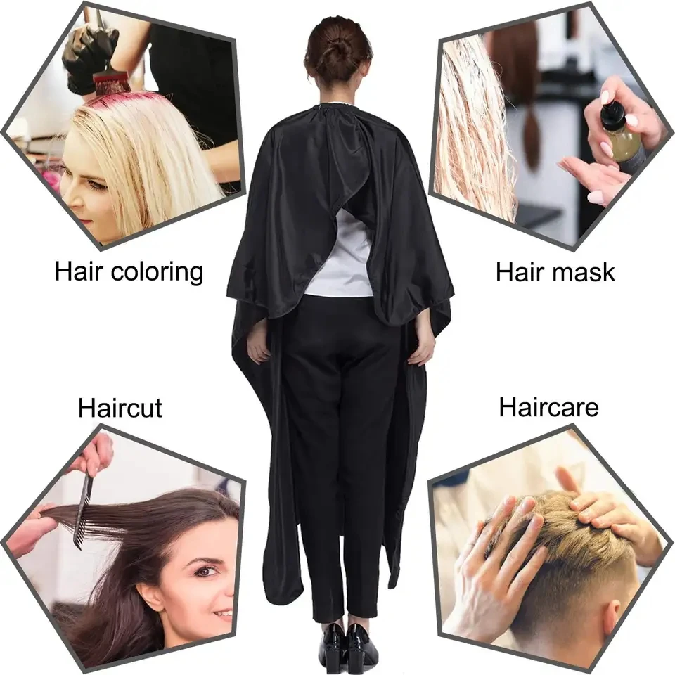 2024 Low Moq Ready Stock Hairdressing Shawl Waterproof Fast Shipping Barber Hair Cutting Salon Cape Gown