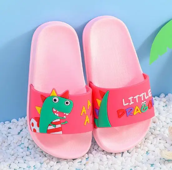 Wholesale Cartoon Kids Girls Boys Dinosaur Printed Indoor Slippers Summer Outdoor Bathroom Sandals Shoes slippers for children