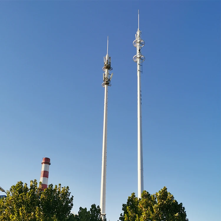 Pipe Telecommunication Wifi Antenna Tower Galvanized Single Tube Communication Tower Steel Tubular Pole