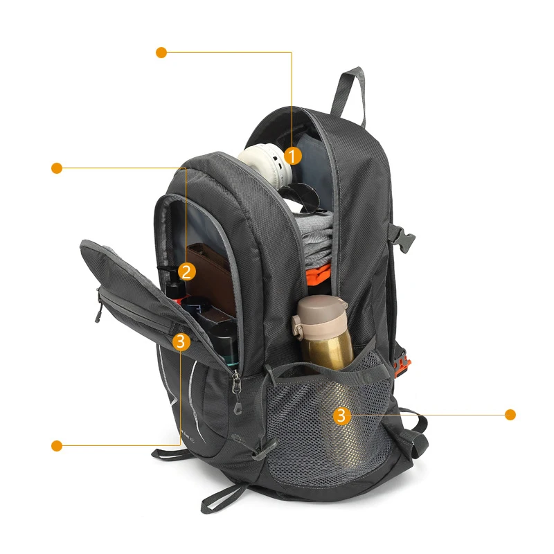 Wholesale climbing casual sports backpacks large waterproof fold nylon travel camping outdoor bag hiking backpack