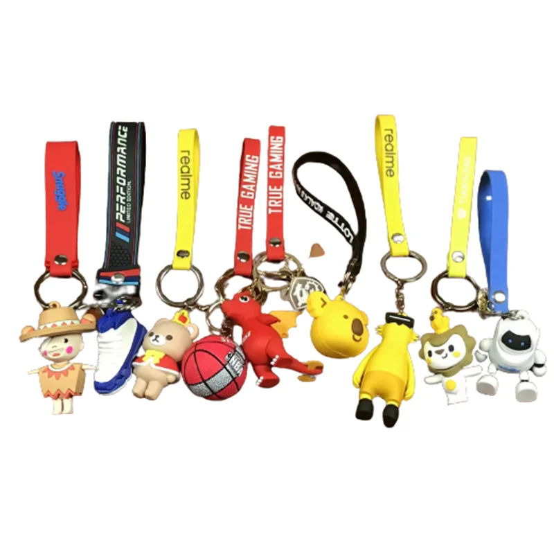 3D PVC cute cartoon monkey animal key ring key chain silicone gift bag pendant Cape doll key chain