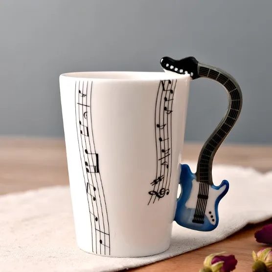 Magic cartoon 3D ceramic music cup milk cup violin music coffee cup creative Mug