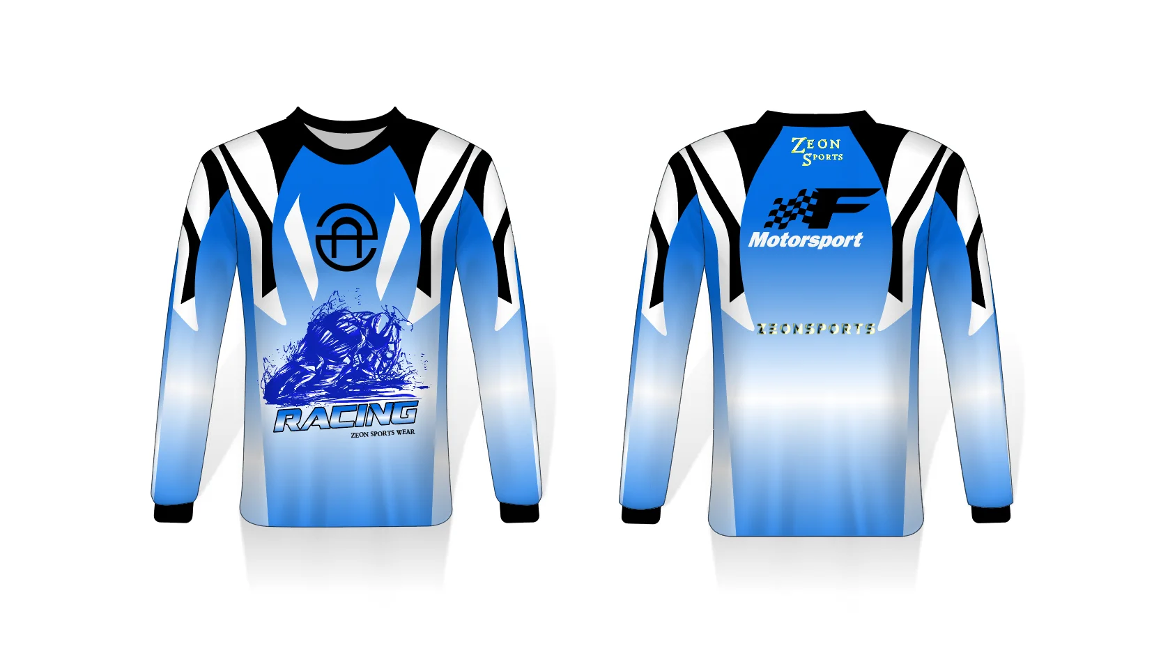 fashionable customized cool blue design sublimation motocross gear kids adult jersey
