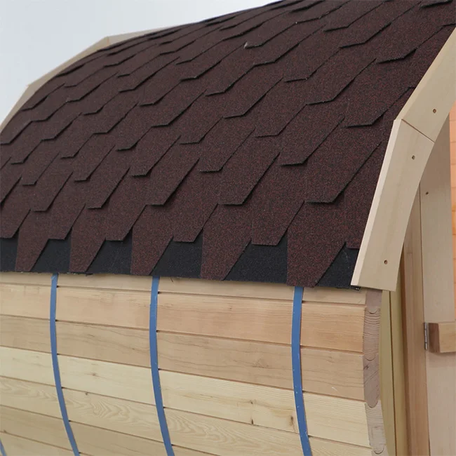 SMARTMAK 2-8 Person Outdoor Barrel Shaped Wooden Steam Sauna