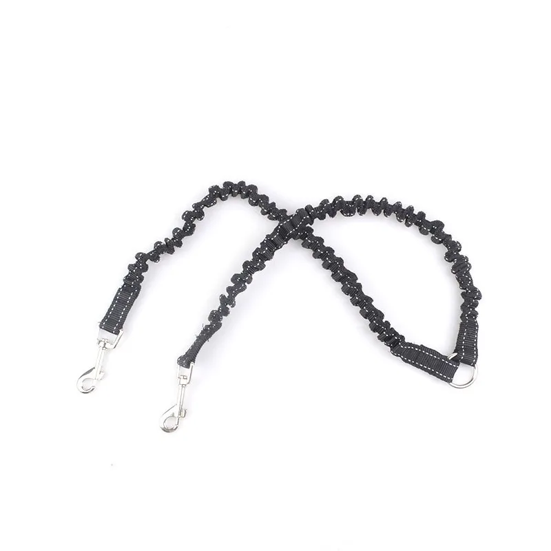 Manufacturer Pet Supplies two hooks double leashes Custom  Reflective Double elastic Pet Dog Leash