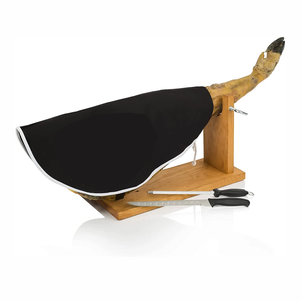 Professional Ham Stand with Ham Knife Sharpening Steel and Ham Cover