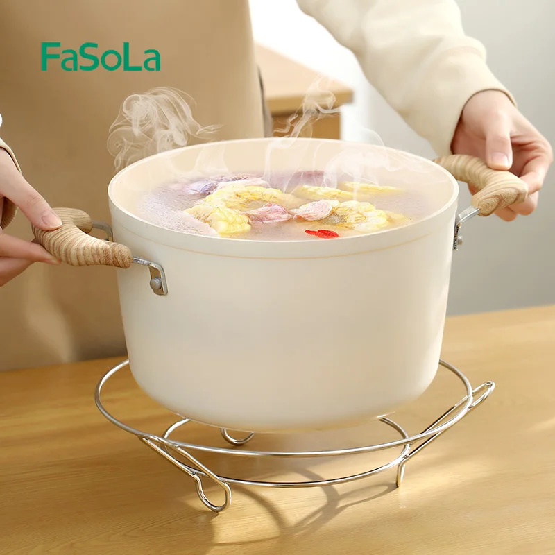 FaSoLa Multi-function Steam Rack Kitchen Stainless Steel Steamer Round Cooking Rack Stand For Instant Pot Pressure Cooker