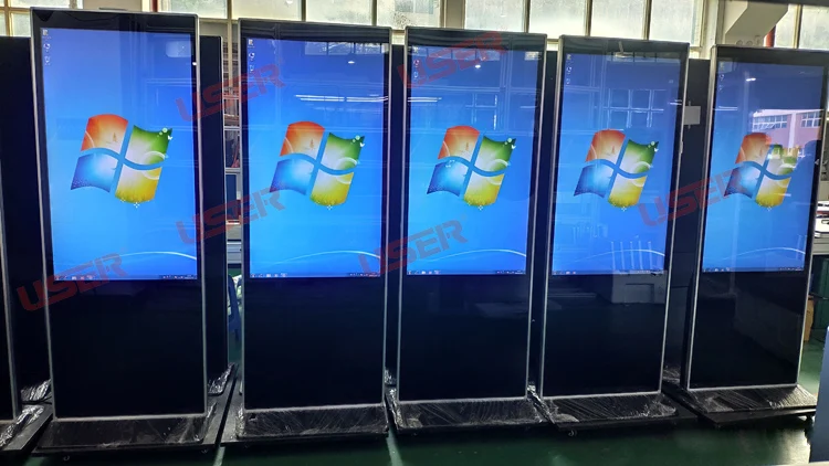
Ultra Thin Floor Standing Advertising Kiosk 32/43/49/55 inch Digital Signage And Displays Touch Screen Custom 