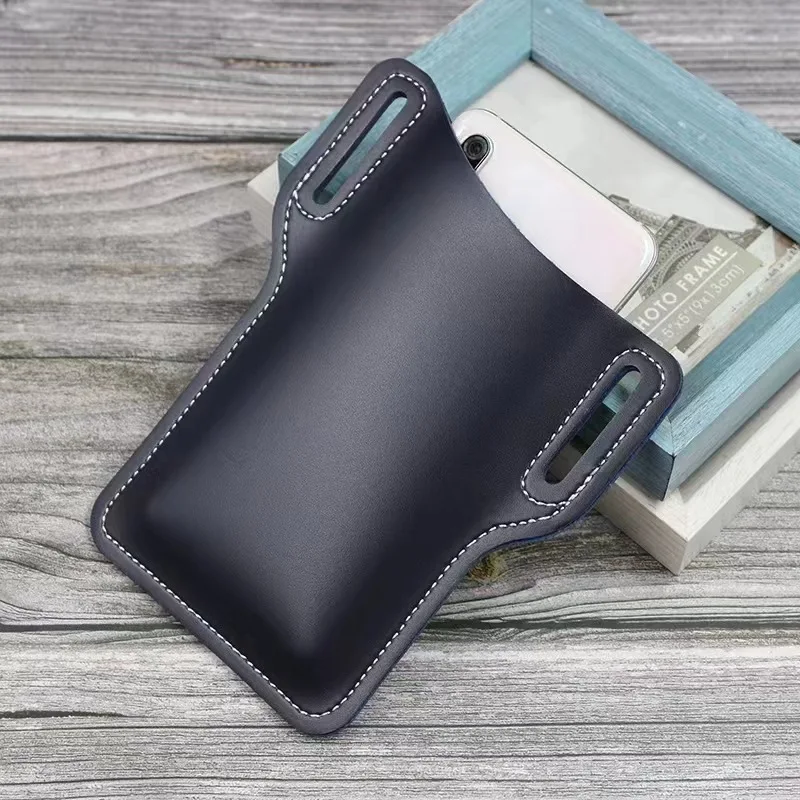 PU Leather Phone Bag Leather Cell Phone Holder For Belt Portable Mobile Phone Storage Case Packaging Bag
